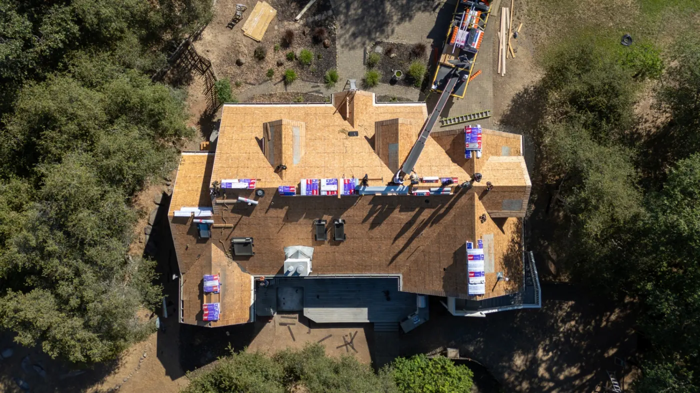 Finished residential roof after a leak repair by Sacramento Roofing Inc